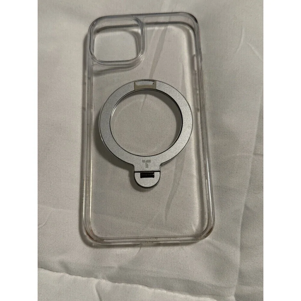 TORRAS OSTAND MAGNETIC CLEAR CASE WITH SILVER RING STAND IPHONE 13/14